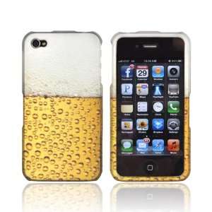  Apple iPhone 4S 4 Gold Beer Hard Rubberized Snap On Shell 