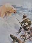 Polar Bear Eskimo Hunter, Huskies vintage print Miguel