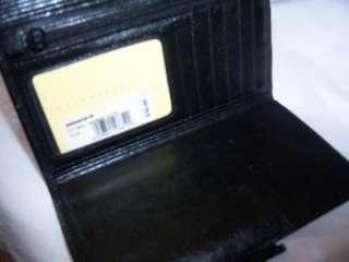 Rolfs Black Polished Leather Zip Checkbook Wallet  