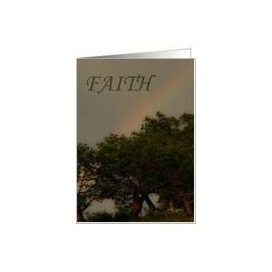  Spiritual Encouragement Faith rainbow behind trees Card 