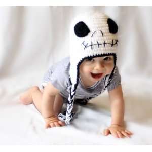 Milk protein cotton yarn handmade baby Jack Skellington hat   fits 3 8 