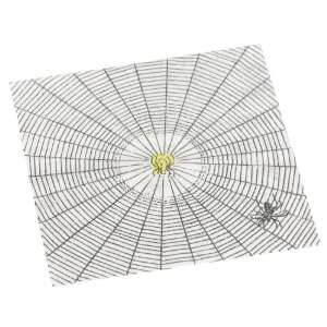   Spider Web Paper Cocktail Napkin Package, Black with Yellow Spider