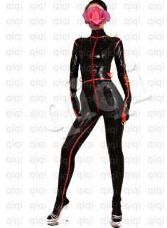 100% Latex/rubber/0.8mm catsuit/suit/binder/glove/costume/black 