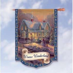  Thomas Kinkade Winter Wonderland Flag Banner: Home 