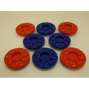  8 Sun Glo Spangler Deluxe Puck Tops Red/Blue: Sports 