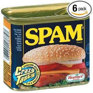 SPAM Classic, 12 Ounce Cans (Pack of 6 )  Grocery 