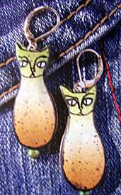 Bradley Cat Pin & Earrings  Learn how to use brads to make this 