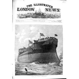  1875 LAUNCH H.M.S ALEXANDRA SHIP CHATHAM DOCKYARD