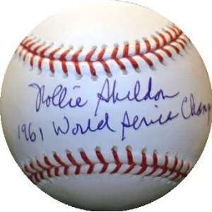  Rollie Sheldon autographed Baseball inscribed 1961 WS 