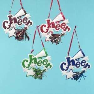  Cheer with Megaphone and Pom Pom ornament: Sports 