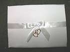 NIB WILTON  SWEETHEART SATIN IVORY GUEST BOOK WITH GOLD HEARTS 
