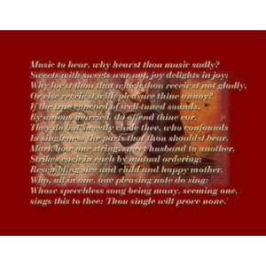  WILLIAM SHAKESPEARE Sonnet #8 COMPUTER MOUSE PAD 