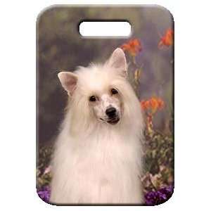  Set of 2 Chinese Crested   Powder Puff Luggage Tags 