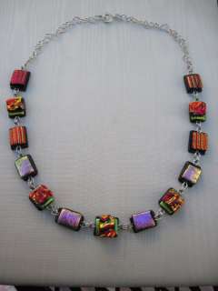 DUCHESS handmade dichroic glass and sterling silver fully adjustable18 