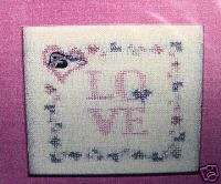 LOVE SAMPLER, Charland, w/STERLING SILVER HEART CHARM  