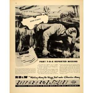  1943 Ad WWII RB &W Parts Soldier MIA Ernst Halberstadt 