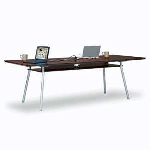   Table with Data Port 96 x 42 Black Top/Silver Base