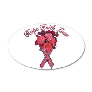   Sticker Cancer Pink Ribbon Survivor Hope Faith Love 