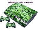 Canabis Weed plant image sticker for PS3 mark 1   + 2 ctrl atickers