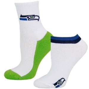  Seattle Seahawks Ladies White Neon Green Two Pack Socks 