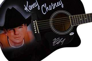 Kenny Chesney Autographed Signed Airbrush Guitar & Proof PSA UACC RD 