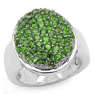    2.15 Carat Genuine Chrome Diopside .925 Silver Ring Jewelry