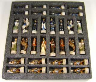 JAPANESE SAMURAI WARRIOR Chess Set 16 Burl wood Board  