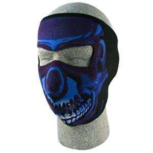   Neoprene Face Mask   One size fits most/Blue Chrome Skull: Automotive
