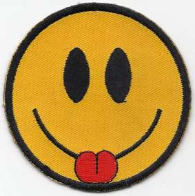 SMILEY FACE WITH TONGUE FUNNY Quality Biker Vest Patch!  