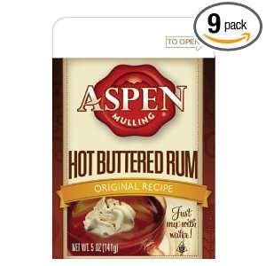 Aspen Mulling Hot Buttered Rum, 5 Ounce (Pack of 9):  