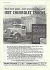 1937 Chevrolet Trucks Vintage Chevy Print Ad