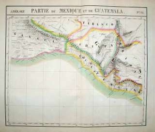 1825 Vandermaelen Map GUATEMALA CHIAPAS OAXACA MEXICO  