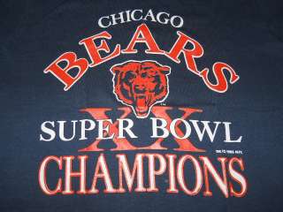 vtg CHICAGO BEARS SUPER BOWL XX CHAMPS 85 t shirt S  