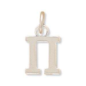  Greek Alphabet Letter   Pi Charm Sterling Silver: Jewelry