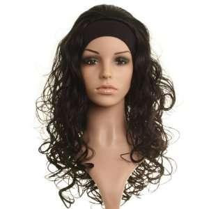  Long Black Curly 3/4 Wig Half Wig Hairpiece: Beauty