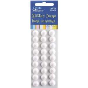  Glitter Dome Stickers 10mm 27/Pkg White   691829 Patio 