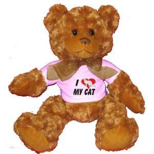    I Love my Cat Plush Teddy Bear with WHITE T Shirt: Toys & Games