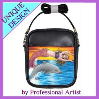 Girls Sling Bag Purse from painting Mermaid 5 dolphin  