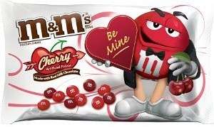 Cherry Milk Chocolate M&M Candy 9.90 OZ Valentines Bag  