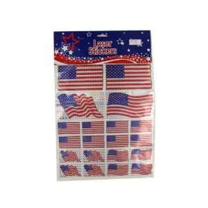 Bulk Buys GM024 American Flag Laser Stckr   Pack Of 144:  
