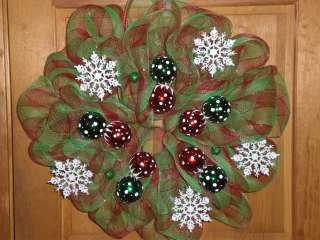 Jingle Bells Christmas Mesh Wreath Poly Deco Mesh Wreaths For Door 