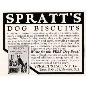  1927 Ad Spratts Dog Biscuits Patent Canine Newark New 