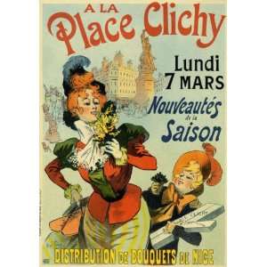  PLACE CLICHY FLOWERS MOTHER CHILD FRANCE FRENCH VINTAGE 