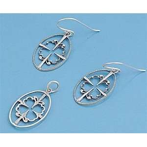    Sterling Silver Pendant and Earrings Set   Cloverfield Jewelry
