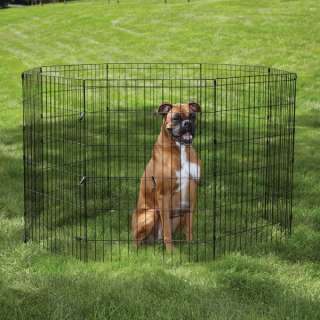 Easy Ex Pen Dog Pet Exercise Fence Kennel Black~VALUE  