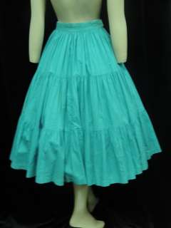 Vintage 50s Turquoise Green Full Swing Circle Skirt  