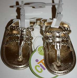 Circo Infant Girls Gold Sandals Flip Flop Shoes Size 0 3 or 3 6 6 9 