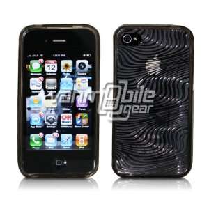 BLACK WAVY STRIPED ACCESSORY CASE + LCD SCREEN PROTECTOR + CAR CHARGER 