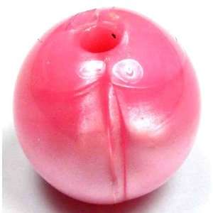  Pink Round Plastic Swirl Beads (40 pcs). 12mm (15/32 