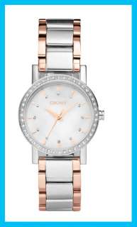 New DKNY NY8222 Womens Stainless Steel and Rose Gold Tone Watch with 